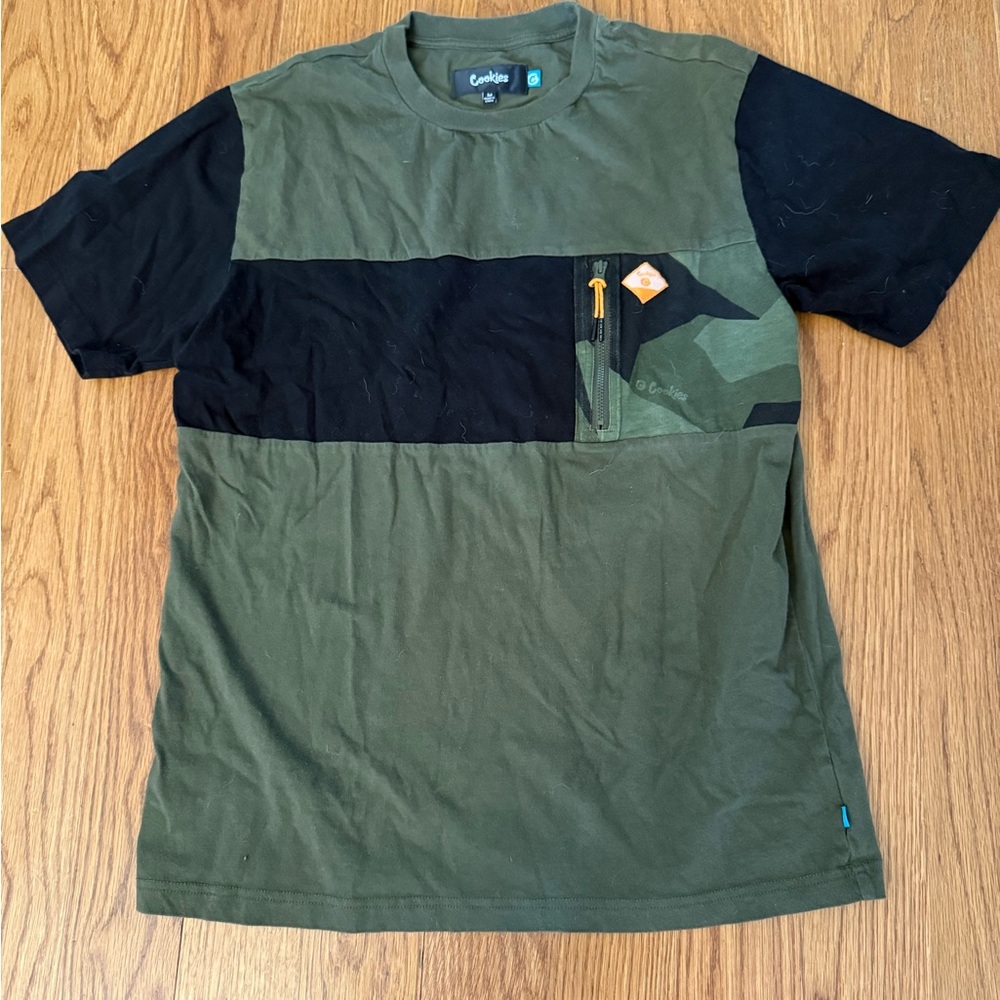 Cookies Green and Black Short Sleeve Tee with pocket